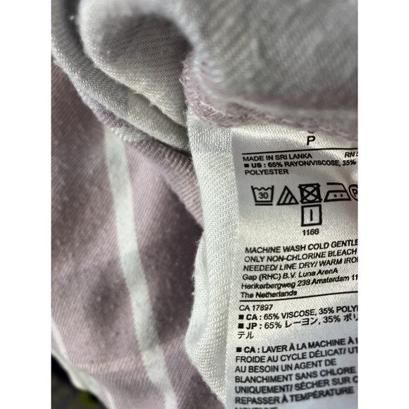 Banana Republic Boyfriend Fit Flannel Shirt Lilac/white Size Small - Picture 3 of 6